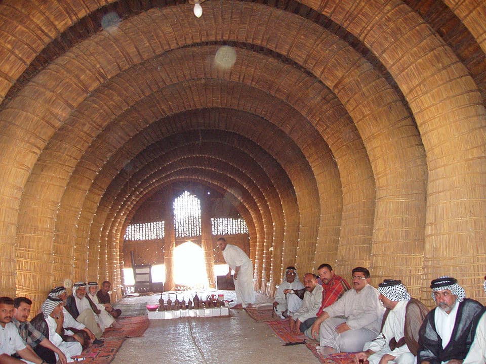 Reed arch hall (Mudhīf), Mesopotamian marshes, southern Iraq